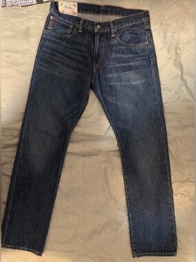 Vintage Polo Ralph Lauren Varick Slim Straight Washed Blue Denim Jeans Classic